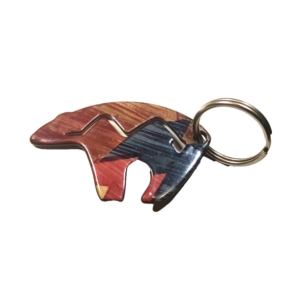 Alaska Design Bear Keychain Metal - Picture 1 of 4